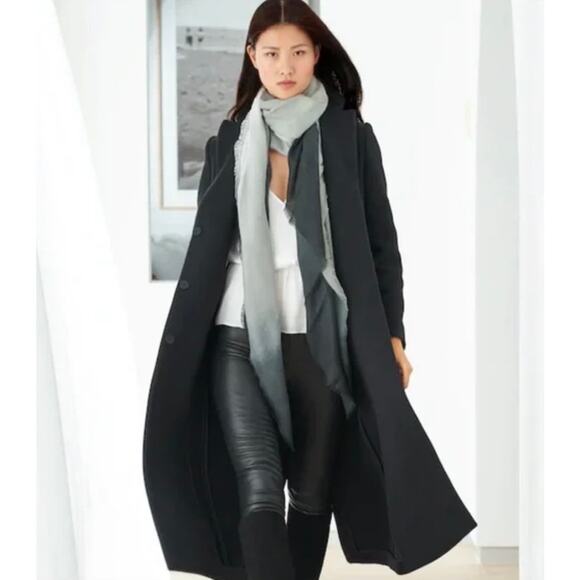 NIP! Carly Cushnie Luxury Grey Horizon Ombre Oversized Scarf - Picture 10 of 12